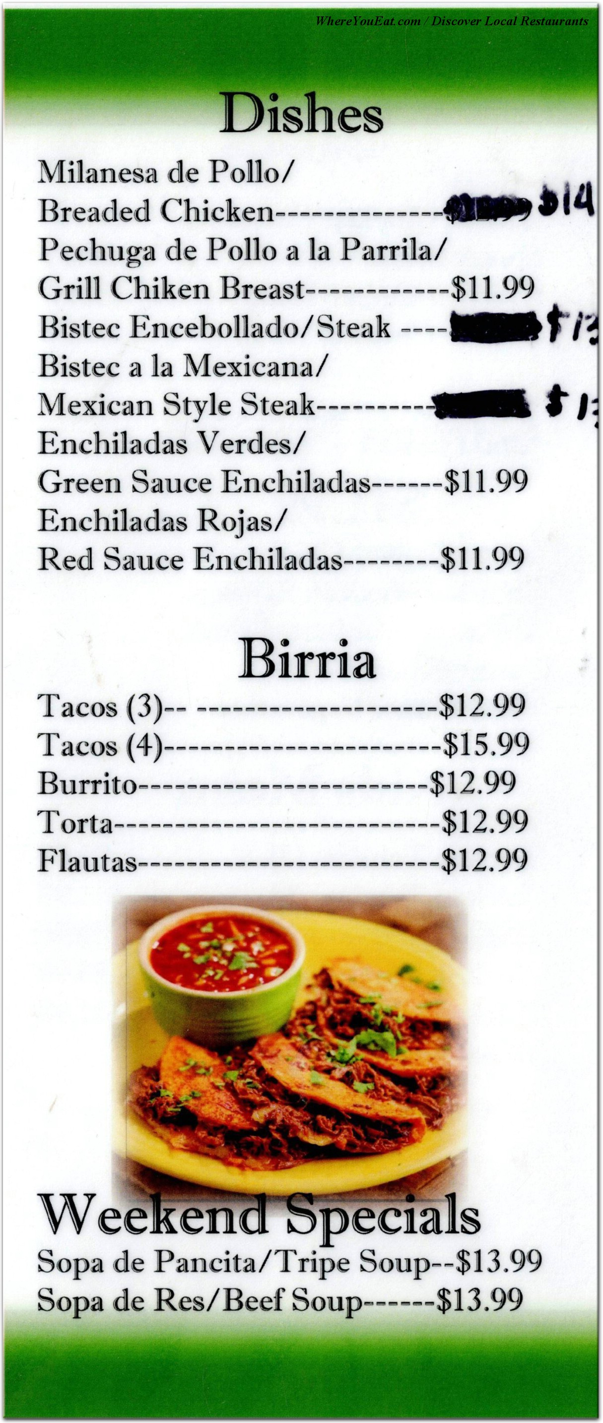 menu